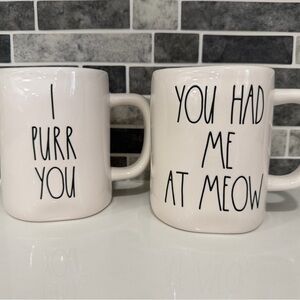 Rae Dunn White Ceramic Cat Quote Mug - "You Had Me At Meow"